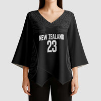 New Zealand Basketball Ta Moko Tribal Custom Kimono Sleeve Blouse LT03 - Polynesian Pride