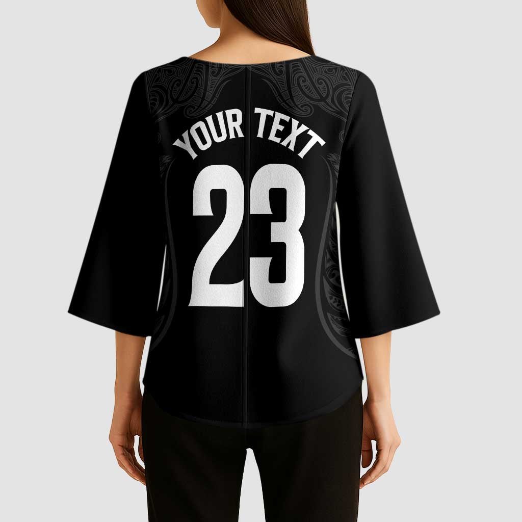 New Zealand Basketball Ta Moko Tribal Custom Kimono Sleeve Blouse LT03 - Polynesian Pride