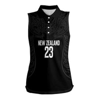 New Zealand Basketball Ta Moko Tribal Custom Women Sleeveless Polo Shirt