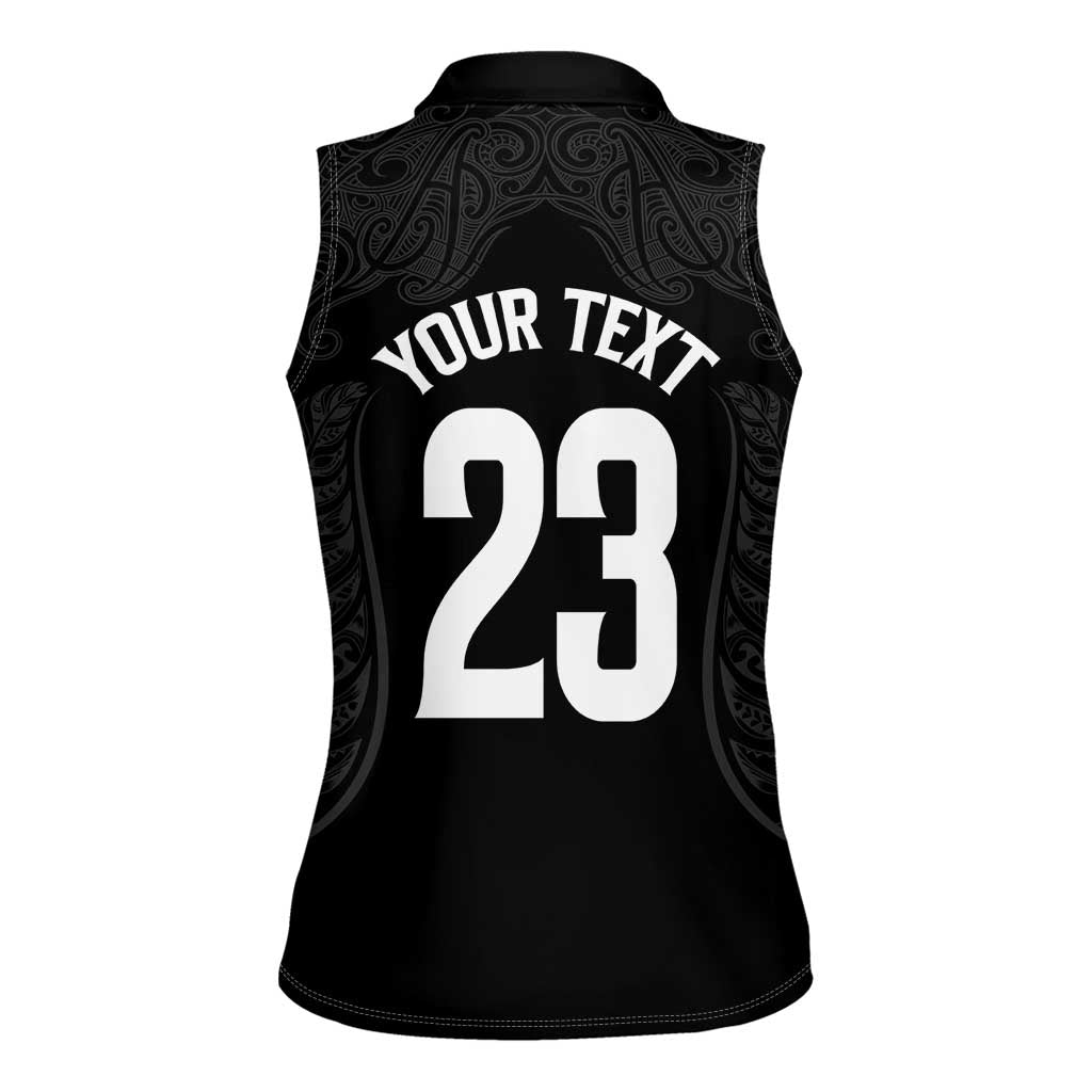 New Zealand Basketball Ta Moko Tribal Custom Women Sleeveless Polo Shirt