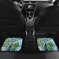 Aotearoa New Zealand Natural Plants Car Mats Pohutukawa with Silver Ferns Koru Frond Maori Tattoos