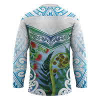 Aotearoa New Zealand Natural Plants Hockey Jersey Pohutukawa with Silver Ferns Koru Frond Maori Tattoos