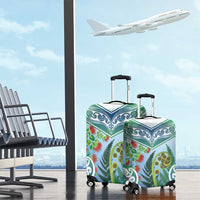 Aotearoa New Zealand Natural Plants Luggage Cover Pohutukawa with Silver Ferns Koru Frond Maori Tattoos