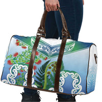 Aotearoa New Zealand Natural Plants Travel Bag Pohutukawa with Silver Ferns Koru Frond Maori Tattoos