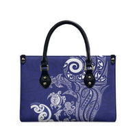 New Zealand Sea Animals with Maori Tribal Tattoo Leather Bag Blue Color LT03 - Polynesian Pride
