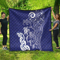 New Zealand Sea Animals with Maori Tribal Tattoo Quilt Blue Color LT03 - Polynesian Pride