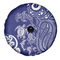 New Zealand Sea Animals with Maori Tribal Tattoo Spare Tire Cover Blue Color
