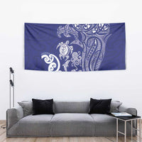 New Zealand Sea Animals with Maori Tribal Tattoo Tapestry Blue Color LT03 - Polynesian Pride