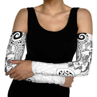 New Zealand Sea Animals with Maori Tribal Tattoo Arm Sleeves White Color LT03 - Polynesian Pride