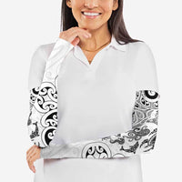 New Zealand Sea Animals with Maori Tribal Tattoo Arm Sleeves White Color LT03 - Polynesian Pride