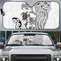 New Zealand Sea Animals with Maori Tribal Tattoo Auto Sun Shade White Color LT03 White - Polynesian Pride