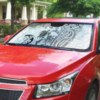 New Zealand Sea Animals with Maori Tribal Tattoo Auto Sun Shade White Color LT03 - Polynesian Pride