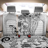 New Zealand Sea Animals with Maori Tribal Tattoo Back Car Seat Cover White Color