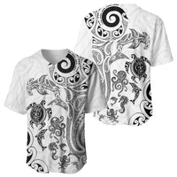 New Zealand Sea Animals with Maori Tribal Tattoo Baseball Jersey White Color LT03 - Polynesian Pride