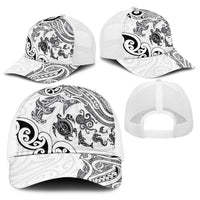 New Zealand Sea Animals with Maori Tribal Tattoo Baseball Net Cap White Color
