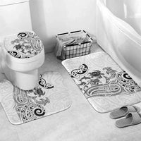 New Zealand Sea Animals with Maori Tribal Tattoo Bathroom Set White Color