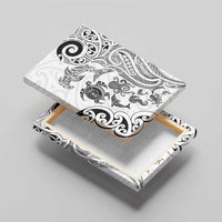 New Zealand Sea Animals with Maori Tribal Tattoo Canvas Wall Art White Color LT03 - Polynesian Pride