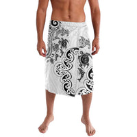 New Zealand Sea Animals with Maori Tribal Tattoo Lavalava White Color LT03 White - Polynesian Pride