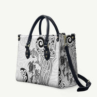 New Zealand Sea Animals with Maori Tribal Tattoo Leather Bag White Color LT03 White - Polynesian Pride