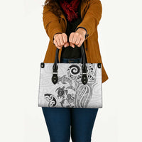 New Zealand Sea Animals with Maori Tribal Tattoo Leather Bag White Color LT03 - Polynesian Pride