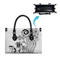 New Zealand Sea Animals with Maori Tribal Tattoo Leather Bag White Color LT03 - Polynesian Pride