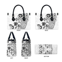 New Zealand Sea Animals with Maori Tribal Tattoo Leather Bag White Color LT03 - Polynesian Pride