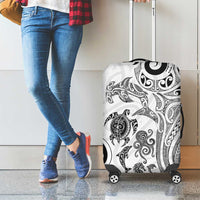New Zealand Sea Animals with Maori Tribal Tattoo Luggage Cover White Color
