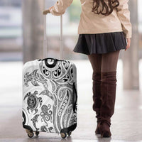 New Zealand Sea Animals with Maori Tribal Tattoo Luggage Cover White Color