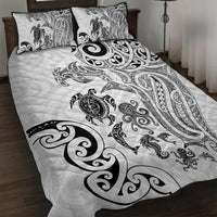 New Zealand Sea Animals with Maori Tribal Tattoo Quilt Bed Set White Color LT03 White - Polynesian Pride