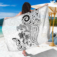 New Zealand Sea Animals with Maori Tribal Tattoo Sarong White Color LT03 One Size 44 x 66 inches White - Polynesian Pride