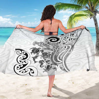 New Zealand Sea Animals with Maori Tribal Tattoo Sarong White Color LT03 - Polynesian Pride