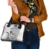 New Zealand Sea Animals with Maori Tribal Tattoo Shoulder Handbag White Color LT03 - Polynesian Pride