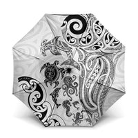 New Zealand Sea Animals with Maori Tribal Tattoo Umbrella White Color