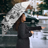New Zealand Sea Animals with Maori Tribal Tattoo Umbrella White Color
