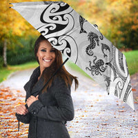 New Zealand Sea Animals with Maori Tribal Tattoo Umbrella White Color