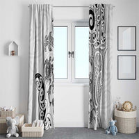New Zealand Sea Animals with Maori Tribal Tattoo Window Curtain White Color LT03 - Polynesian Pride