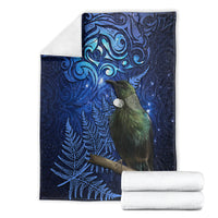 New Zealand Tui Bird Matariki Blanket Maori New Year with Galaxy Fern