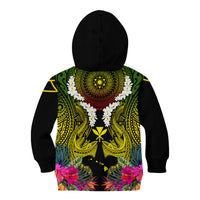Hawaii Kanaka Maoli Kid Hoodie Double Shark and Hibiscus Flowers