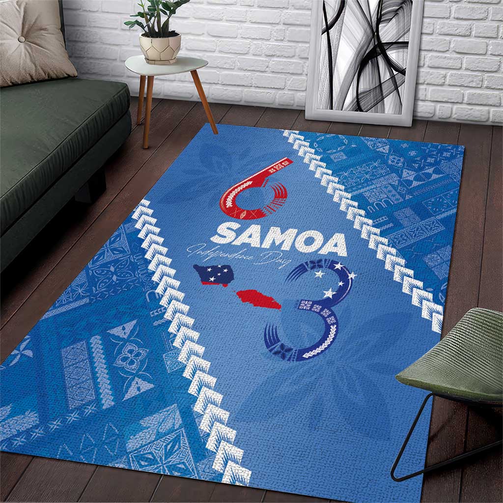 Samoa Independence Day Area Rug Anniversary 63th-Siapo Art