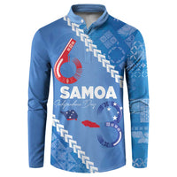 Samoa Independence Day Button Sweatshirt Anniversary 63th-Siapo Art