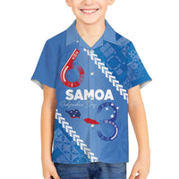 Samoa Independence Day Family Matching Off Shoulder Short Dress and Hawaiian Shirt Anniversary 63th-Siapo Art