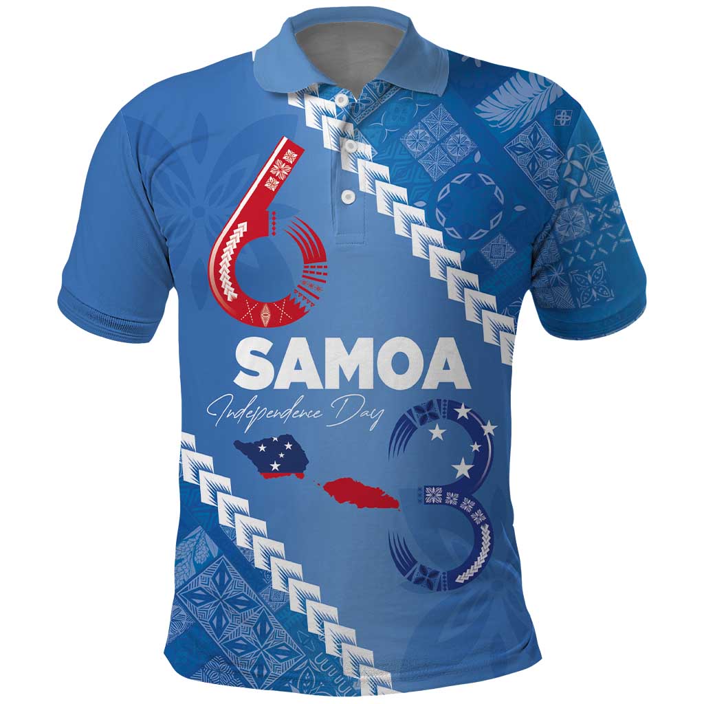 Samoa Independence Day Polo Shirt Anniversary 63th-Siapo Art