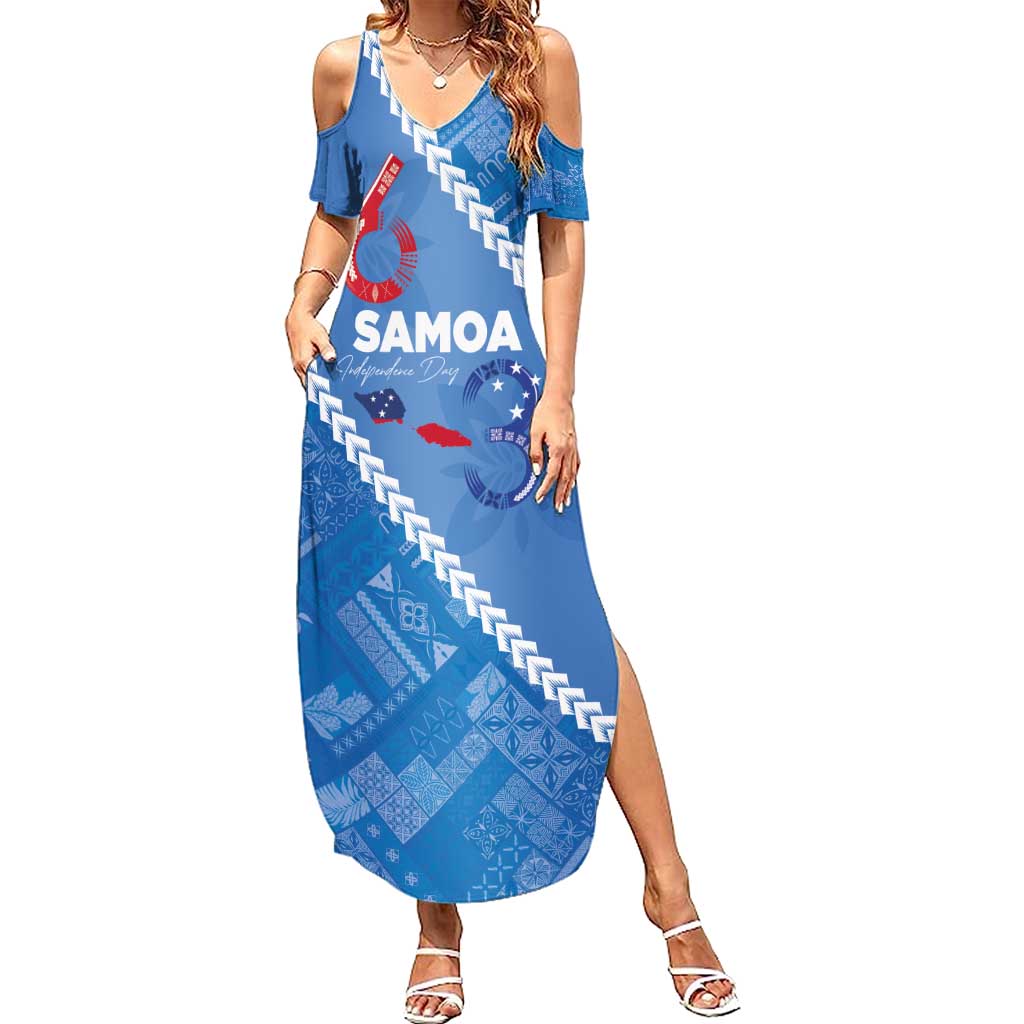 Samoa Independence Day Summer Maxi Dress Anniversary 63th-Siapo Art