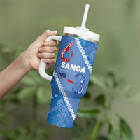Samoa Independence Day Tumbler With Handle Anniversary 63th-Siapo Art