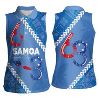 Samoa Independence Day Women Sleeveless Polo Shirt Anniversary 63th-Siapo Art LT03 - Polynesian Pride