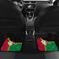 Vanuatu Nakamal and Plumeria Flowers Car Mats Polynesian Pattern