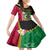 Vanuatu Nakamal and Plumeria Flowers Kid Short Sleeve Dress Polynesian Pattern