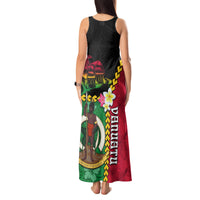 Vanuatu Nakamal and Plumeria Flowers Tank Maxi Dress Polynesian Pattern