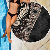 Fiji Traditional Masi Beach Blanket Tapa Art Palm Leaves Pattern