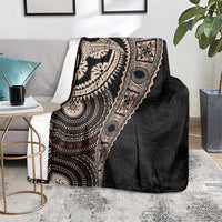 Fiji Traditional Masi Blanket Tapa Art Palm Leaves Pattern